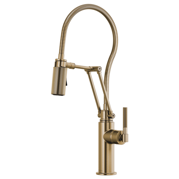Articulating Faucet With Finished Hose