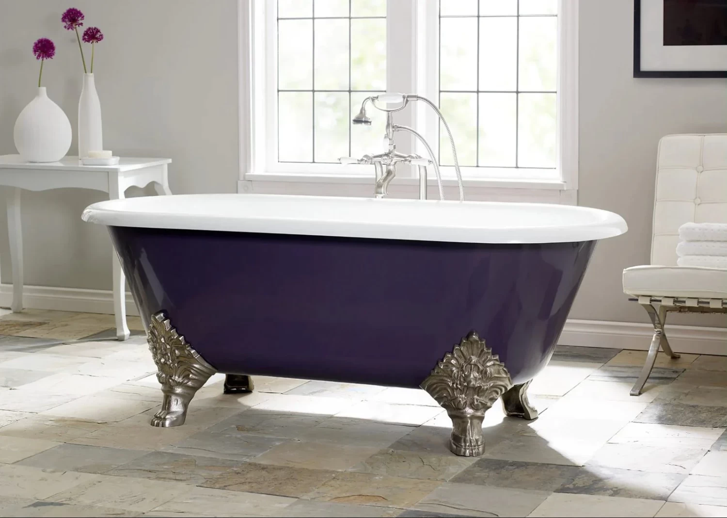 CARLTON Cast Iron Bathtub with Faucet Holes