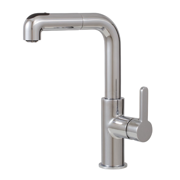 Pull-out dual stream mode kitchen faucet