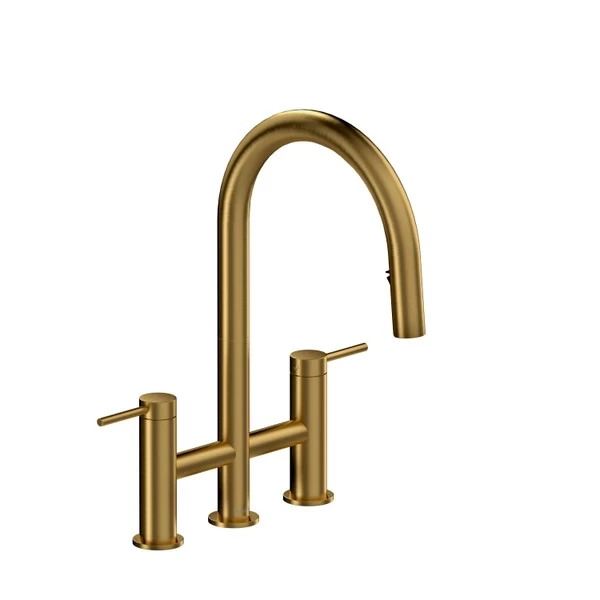 Azure Kitchen Faucet With Spray - Brushed Gold | Model Number: AZ400BG-10