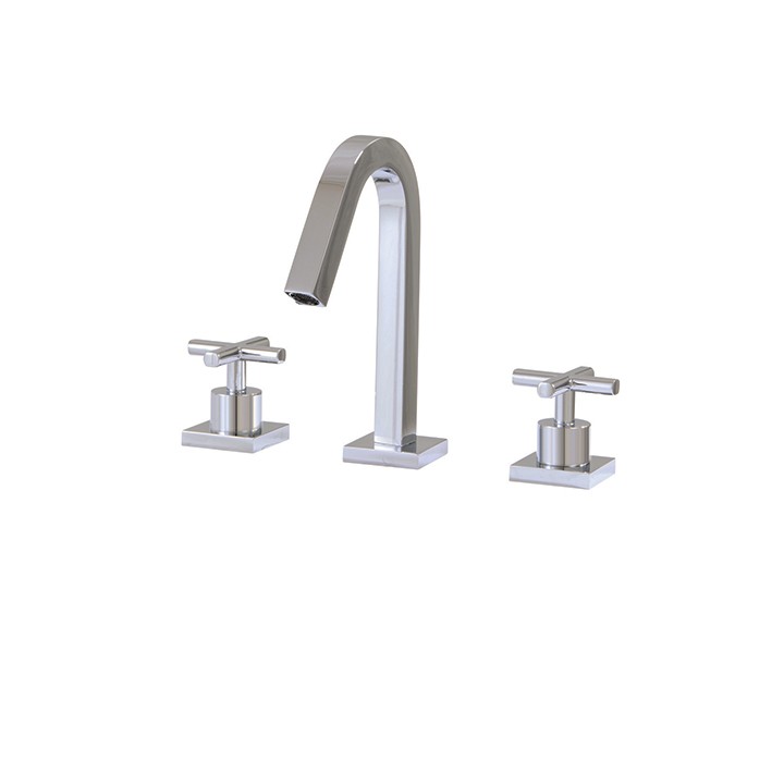 Short widespread lavatory faucet