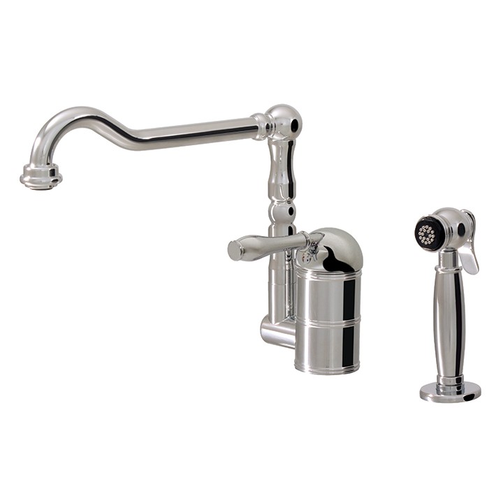 Dual stream mode kitchen faucet with side spray