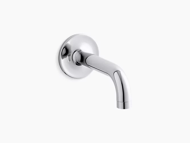 Wall-mount non-diverter bath spout, 90-degrees
