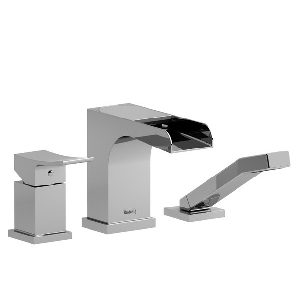 Zendo 3-Piece Type P (Pressure Balance) Deck-Mount Tub Filler With Hand Shower PEX - Chrome | Model Number: ZOOP16C-SPEX